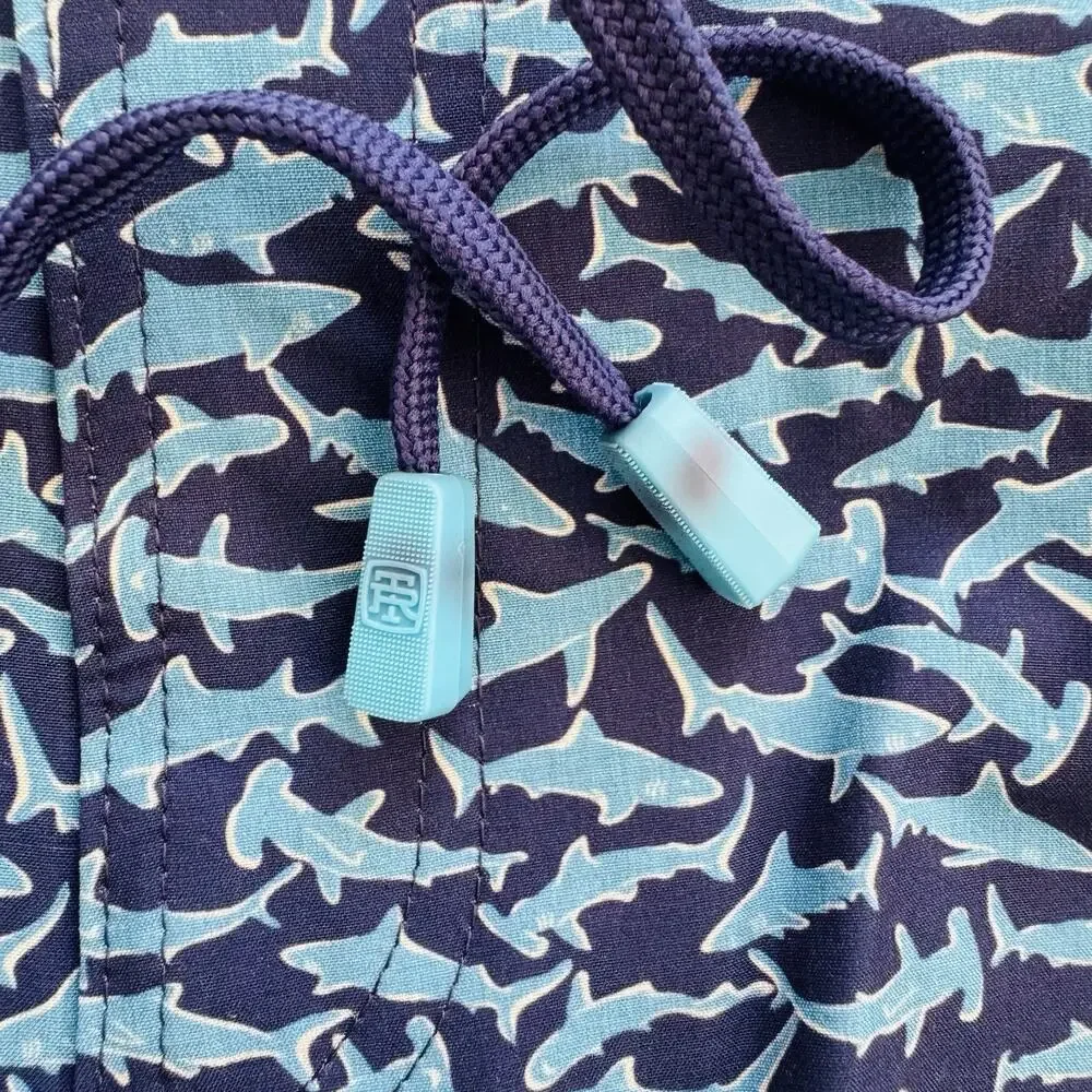 Tori Richard Tradewind Tech Sharks Lined Swim Trunks Shorts 32 EUC Beach Vaca